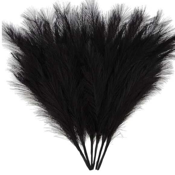 6-Pcs 17" Black Pampas artificial plants - Picture 1 of 7